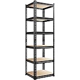 REIBII Storage Shelves 6 Tier Garage Shelving Heavy Duty Metal Shelving Loads 2250LBS Adjustable Metal Shelves for Garage Pantry Closet Kitchen Basement 16" W x 16" D x 72" H
