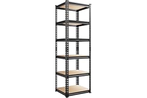 REIBII Storage Shelves 6 Tier Garage Shelving Heavy Duty Metal Shelving Loads 2250LBS Adjustable Metal Shelves for Garage Pantry Closet Kitchen Basement 16" W x 16" D x 72" H