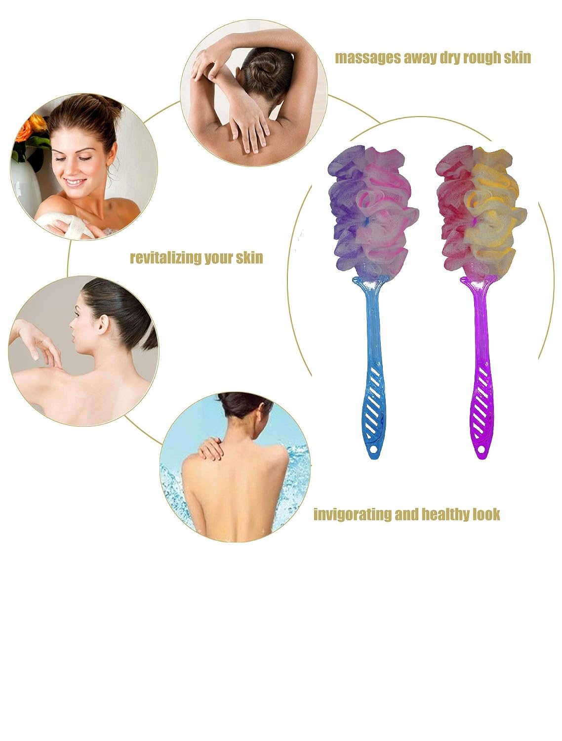 Buy Ekan Long Handle Bath Back Body Brush Random Colour 15 G