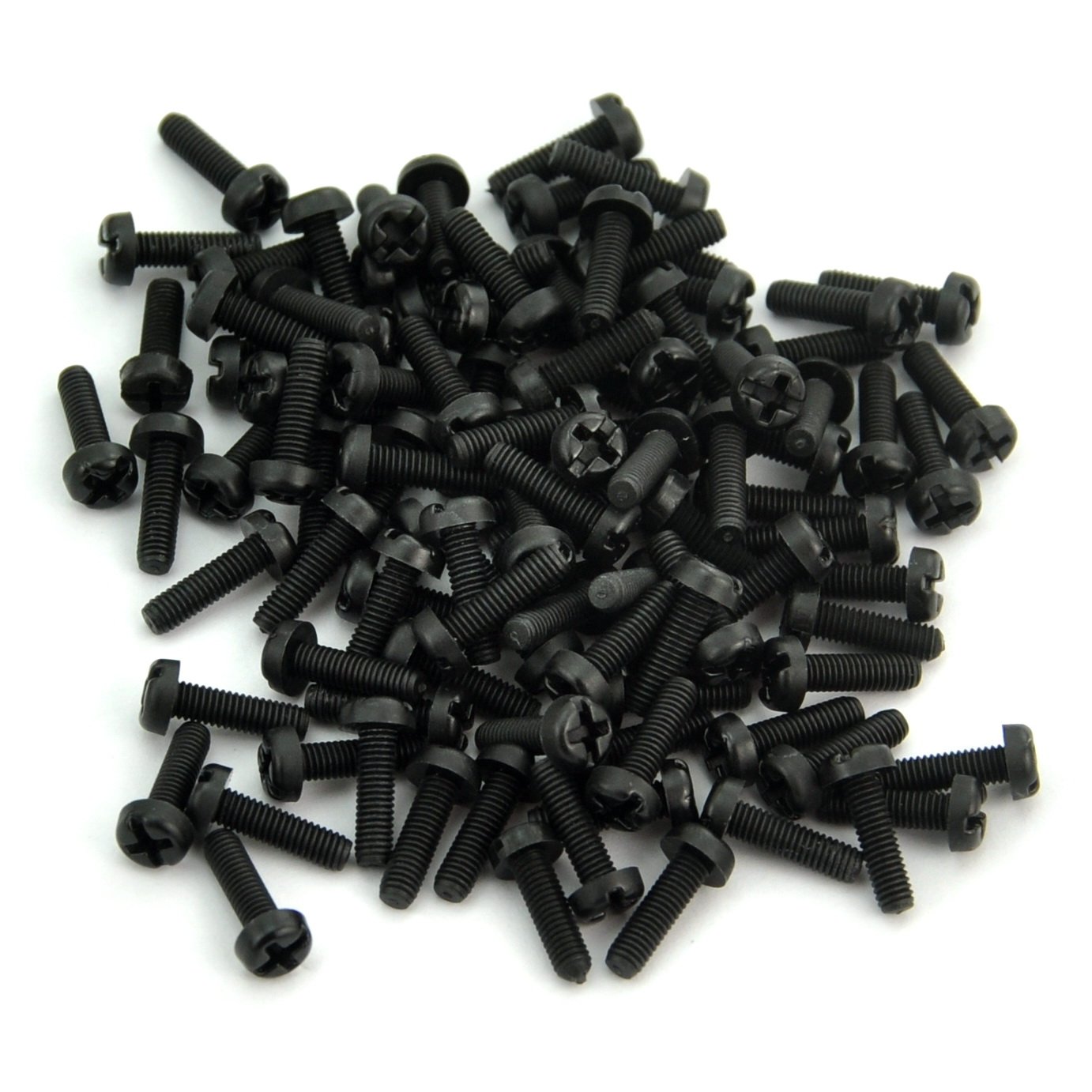 Combination PhillipsSlotted Drive Pan Head Black ElectronicsSalon 100pcs M3 x 10mm Nylon
