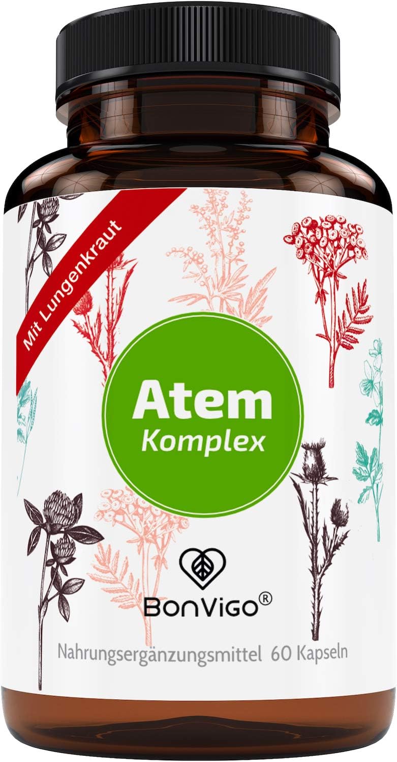 BonVigo Atem vegane Kapseln mit Lungenkraut Normales Immunsystem mit