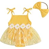 Mubineo Baby Girl Summer Clothes Cute Flower Boho Romper Dress Daisy Skirt Outfits Newborn Sleeveless Rompers Jumpsuit