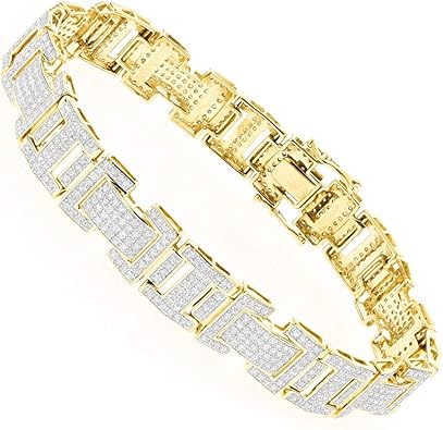 Luxurman Diamond Bracelet for Men in 10K Gold 3.2ctw