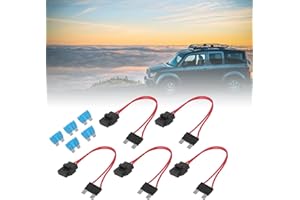 Car Fuse Holder Connector 5 Pack 20 Amp Inline Mini Heavy Duty Wire Extension for Vehicle ATM Circuit with 19.1mm 16AWG and 5
