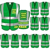 BeautyWill Custom Safety Vest logo Visibility Reflective Vest Class 2 Hi Vis Security Construction Work Vest