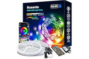 Bluetooth LED Strip Lights 65.6FT, Music Sync LED Light Strips Controlled by Smart Phone APP-LED Lights Strip for Bedroom Dec