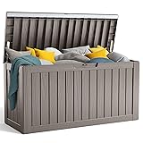 80 Gallon Resin Deck Box, Lockable Patio Outdoor