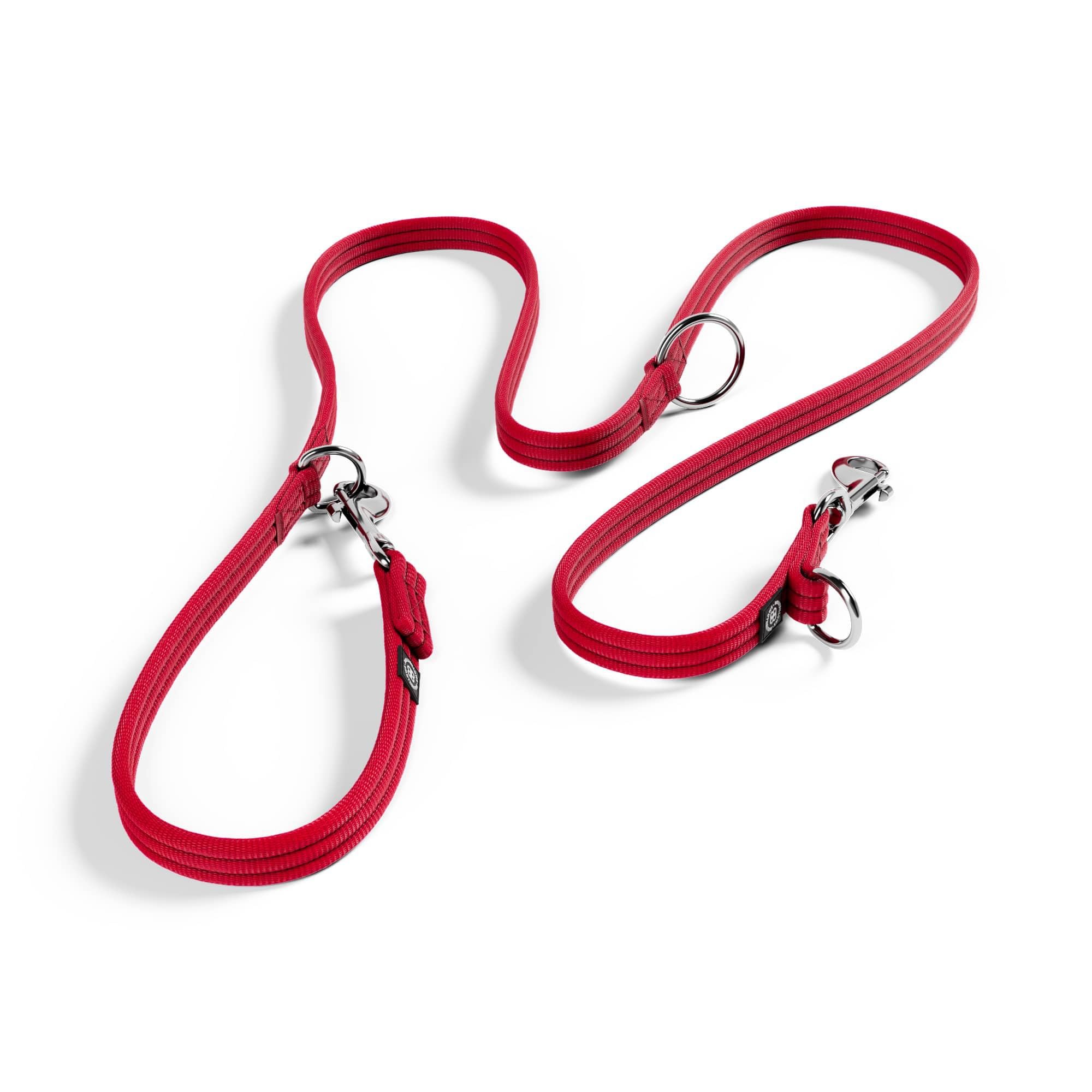 BullyBillows Double Ended Red Training Lead | Multi-Functional Lead | Medium Length For Obedience Or Distance Work