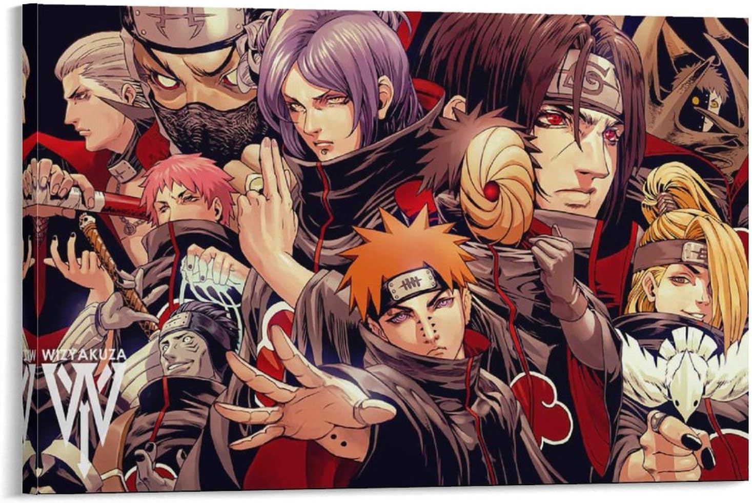 Amazon ナルト暁イラストラティキャンバスアートポスター画像プリント寝室装飾ポスター子供部屋装飾絵画12 18インチ 30 45cm ウォールステッカー オンライン通販