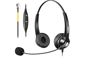 Callez RJ9 Phone Headset with Noise Cancelling Microphone, Office Telephone Headset Compatible with Yealink T46S T42S T41S T4