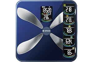 Smart Weight Scale with BMI Body Fat Muscle Mass, Lepulse Updated X-Shaped Electrode Scale for Body Weight and Fat Percentage, 13 Body Composition Scale Large Display, Digital Bathroom Scale with App