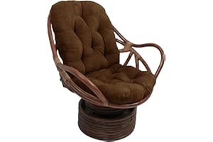 Blazing Needles Microsuede Tufted High Back Chair Cushion, 48" x 24", Chocolate