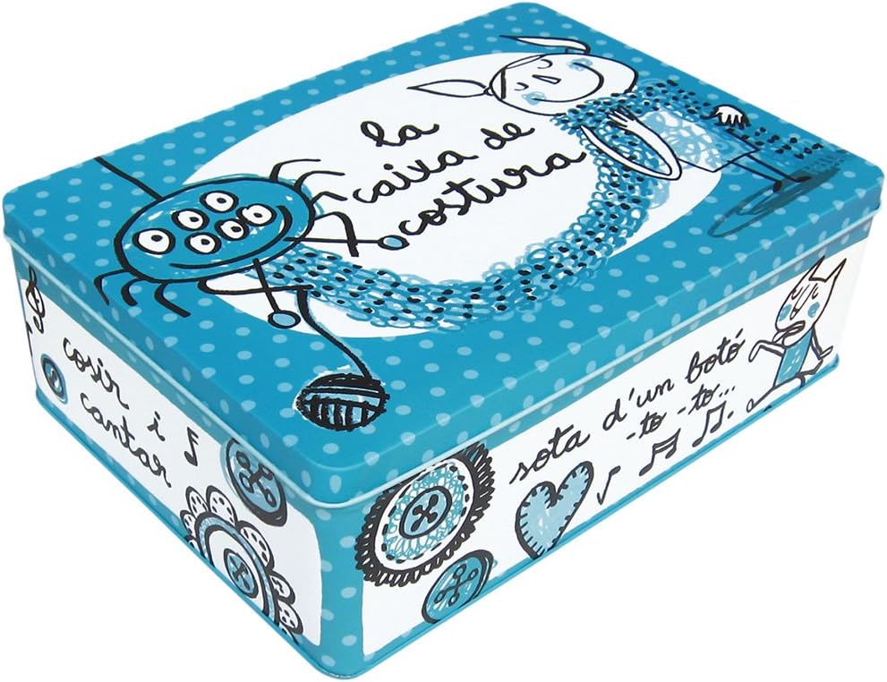 Laroom Caja metálica, azul: Amazon.es: Hogar