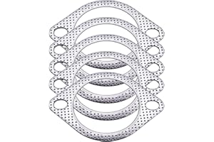 HABIIID 5 Pcs Exhaust Flange Gasket 3" High Temp for Exhaust Turbo Downpipe Catback Headers Stainless Steel Replace 120-07610-0005