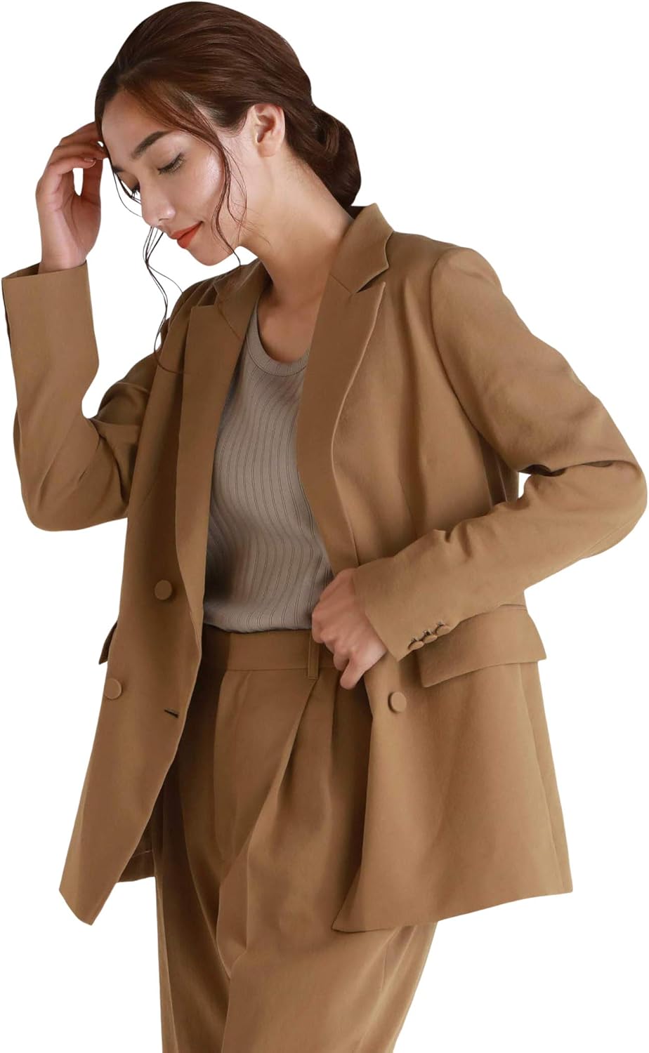 ロートレアモン Lautreamont 大草直子さんコラボ Own 1st Collection ダブルジャケット セットアップ対応 11号 キャメル コート ジャケット 通販 Amazon