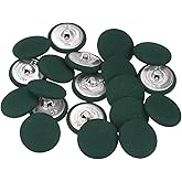 HARFINGTON 20pcs 36L Fabric Cloth Covered Button 23mm Metal Shank Round Sewing Buttons for Suits Dress Blouses, Army Green