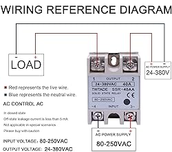 TWTADE SSR-40 AA 10A AC 80-250V to AC 24V-380V SSR