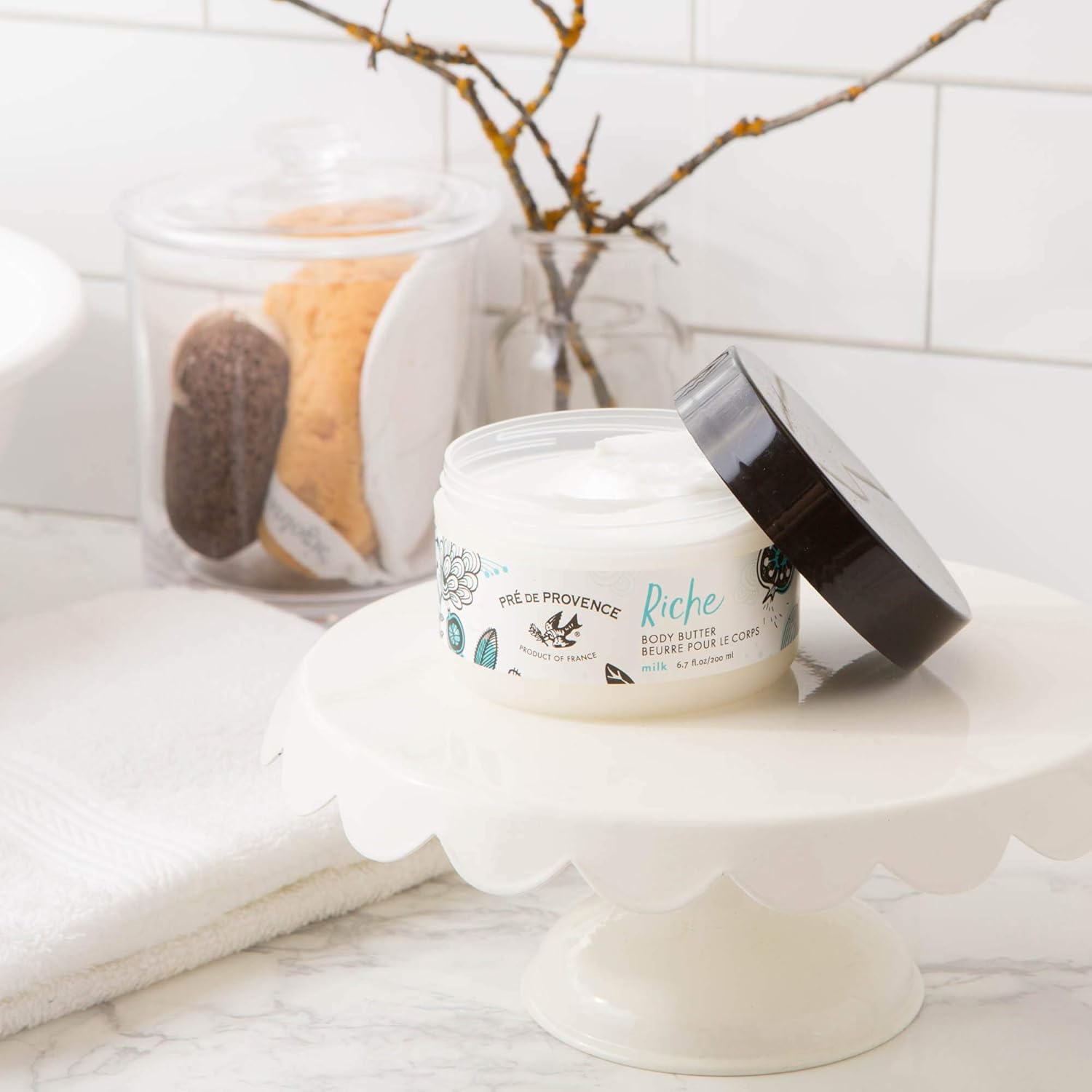 Pre de Provence Riche Collection Three Cream Hydrating and Soothing Body Butter, Milk, 6.7 fl. oz: Beauty