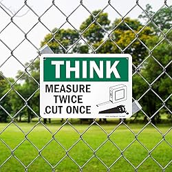 SmartSign “Think - Measure Twice, Cut