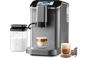 VEVOR Fully Automatic Espresso Machine - with Automatic Milk Frother, 20 Bar Super-Automatic Cappuccino Latte Machine with TF