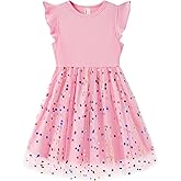 PATPAT Girl's Tulle Dress Tutu Party Birthday Poster Formal Fancy Flower Princess Dresses