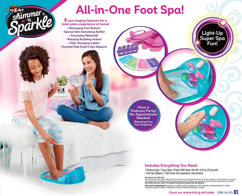 Cra-Z-Art Shimmer ‘n Sparkle 6 n 1 Real Massaging Foot Spa, Blue: Toys & Games