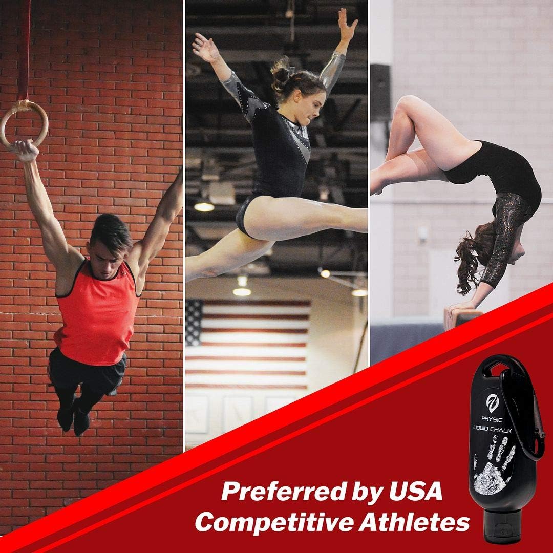 EVMT Brands Physic Liquid Chalk for Weightlifting, Gymnastics, Rock Climbing, and Dancing. Experience a Stronger Grip and Better Results with Sweat Resistant and Long Lasting Gym Chalk. : Sports & Outdoors