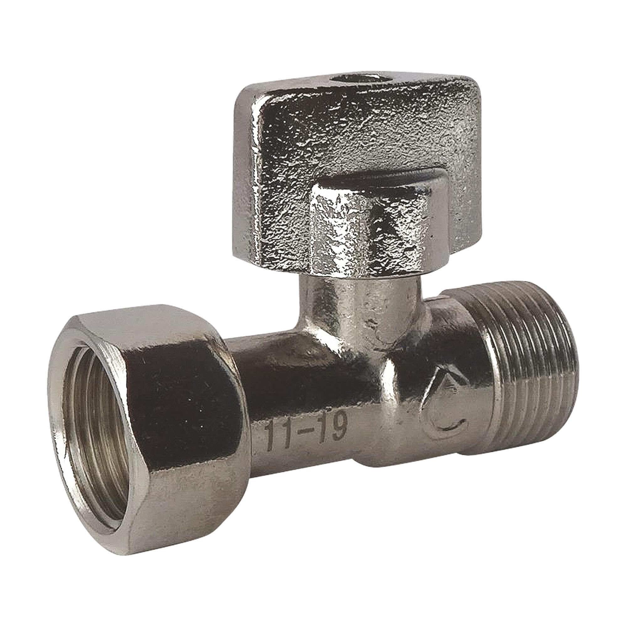 SOMATHERM for You-Ring Straight 1/4 Turn Toilet Roll Nickel-Plated M12/17 Prisoner Nut 12/17 (3/8'') C178-12, Grey