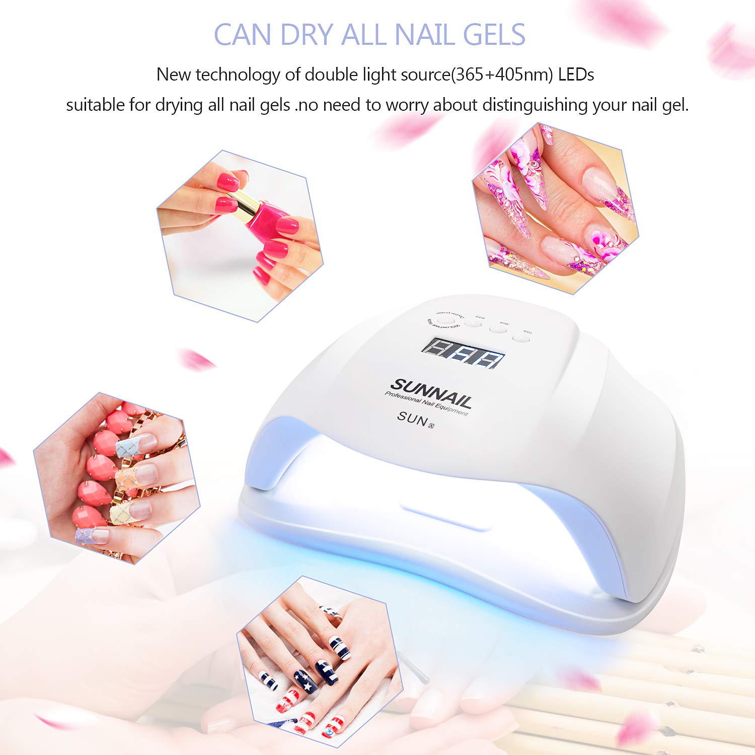 54W UV Nail Lamp,Nail Dryer for Gel Polish, LED Nail Lamps with 4 Timer Settings & Sensor UV Light Curing Lamp for Gel Nails and Toe Nail Curing Including Storage Bag