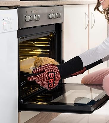 Guanti da cucina resistenti al calore, guanti da forno a doppia faccia, guanti da barbecue certificati