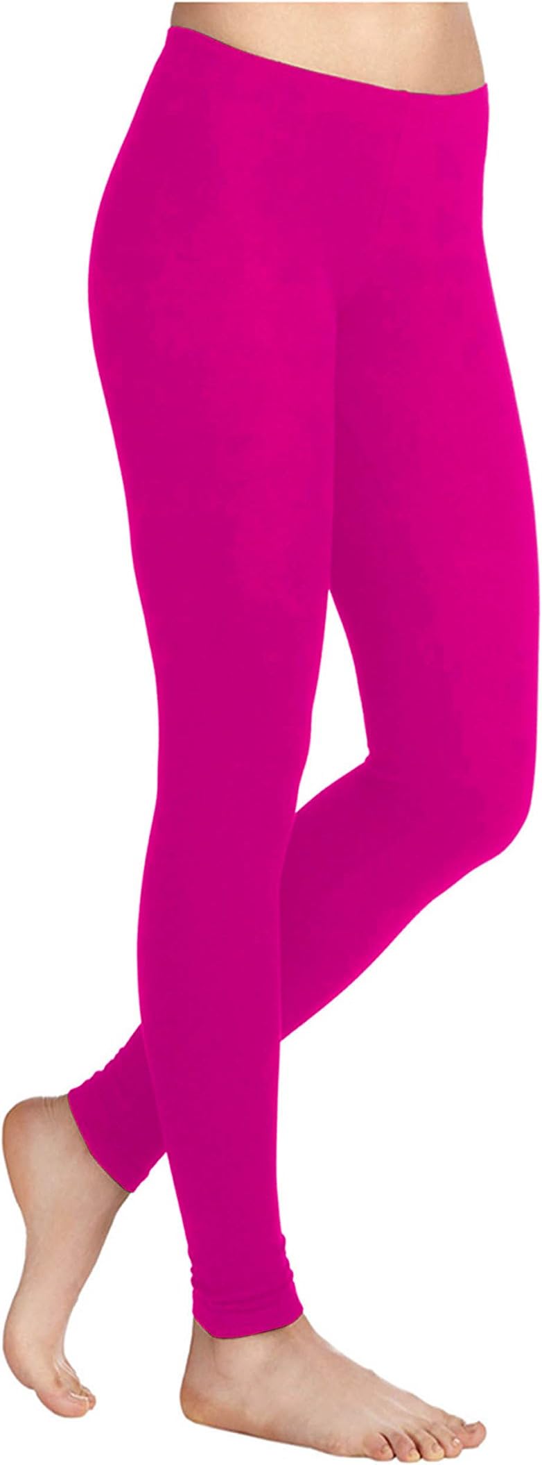 Plain Stretchy Viscose Lycra Leggings Sizes UK 8-26 * 30 Colours *