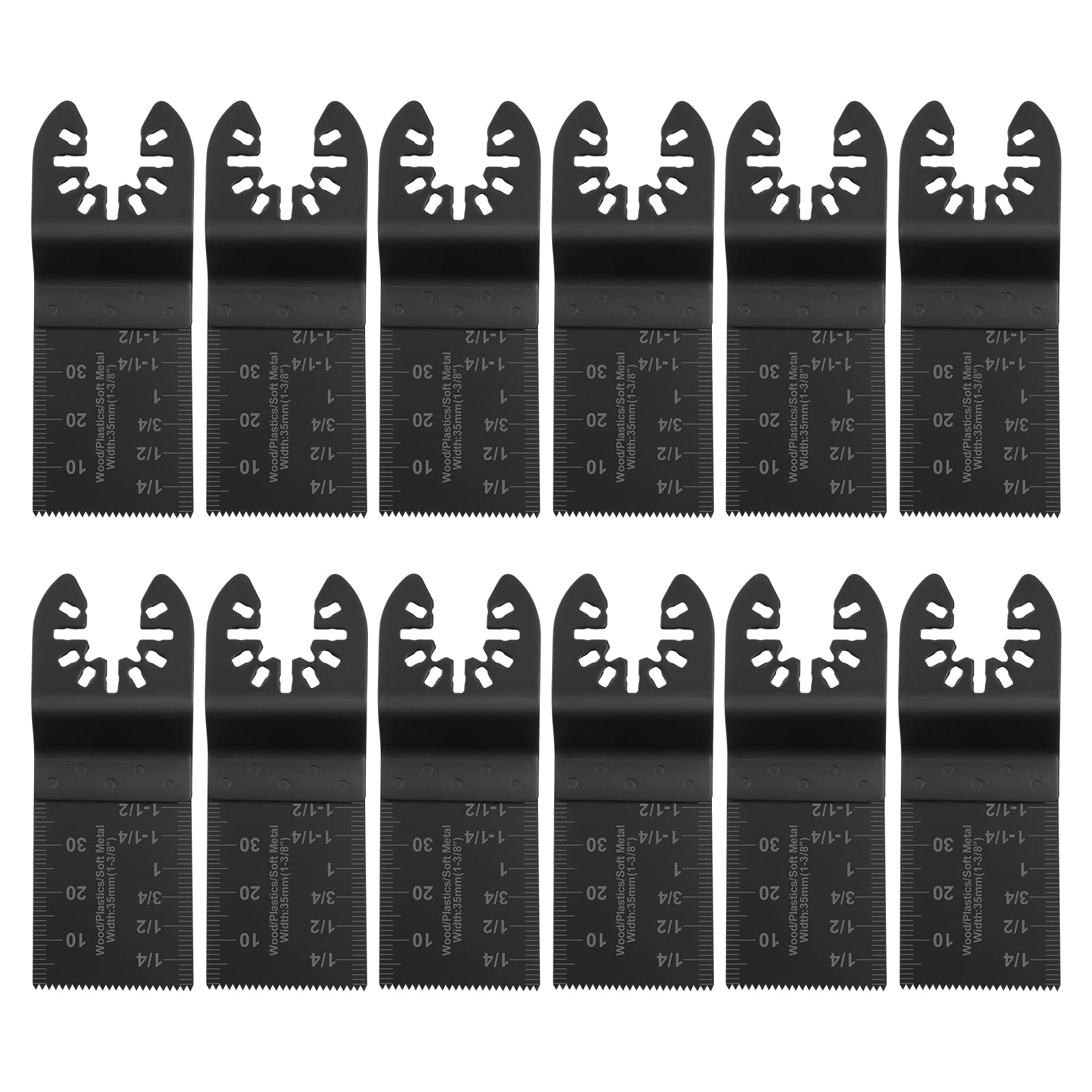 Flintronic 12PCS Oscillating Saw Blades with 2 C-Clip Adapter, Wood/Metal/Plastic Oscillating Multitool Blades, Quick Release Saw Blades, Wood Cutter Blades Universal Oscillating Multi Tools