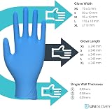 Unigloves Unicare Nitrile Gloves Medium Blue 200pk Powder Free Medical Grade view 4