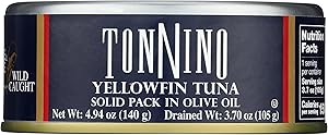 Tonnino Yellowfin Tuna in Olive Oil, 4.94 OZ