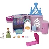 Mattel Disney Frozen Storytime Stackers Anna Arendelle Castle | Posable Anna Small Doll, Olaf Figure &amp; Stacking Doll House Playset w/ 7 Accessories, Inspired by Disney Frozen