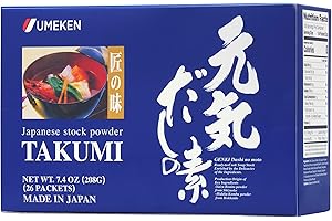 Umeken Takumi Stock Powder, Dashi Japanese Packets for Flavoring your Meals, Umami, Japanese Bonito & Dashi Seasoning Powder with 4 Portions per Packet, No MSG Added, 26 Packets, 7.4 oz Box, Pack of 1