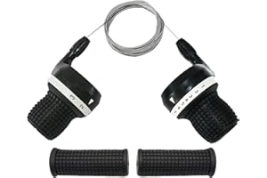 Tailcle Bicycle Twist Shifter Lever 3x7 Speed Revoshift Lever 21 Speed Twist Grip Gear for MTB Mountain Bike (3X7 Speed Bike Shifter)