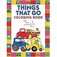 Things That Go Coloring Book with The Learning Bugs: Fun Children's Coloring Book for Toddlers & Kids Ages 3-8 with 50 Pages to Color & Learn About Cars, Trucks, Tractors, Trains, Planes & More
