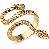 HZMAN Snake Ring Men Women Gothic Jewelry Retro Animal Fashion Personality Stainless Steel Ring