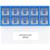 CDBP 15mm Square Straight Carbide Inserts for Woodturning, 15&times;15&times;2.5mm Replacement Cutter Knives for Woodworking Fits Spiral, Helical Planer Cutter, Head Wood, Lathe, Turning Tools, Ci1, 10pcs