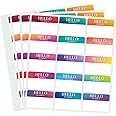 690 Pcs Name Tags Rainbow Sticker, Hello My Name is Stickers 15 Color, Name Tag Stickers, Hello My Name is Name Tag, Name Tags Sticker for School Office Home (3"x2") All-Purpose Labels