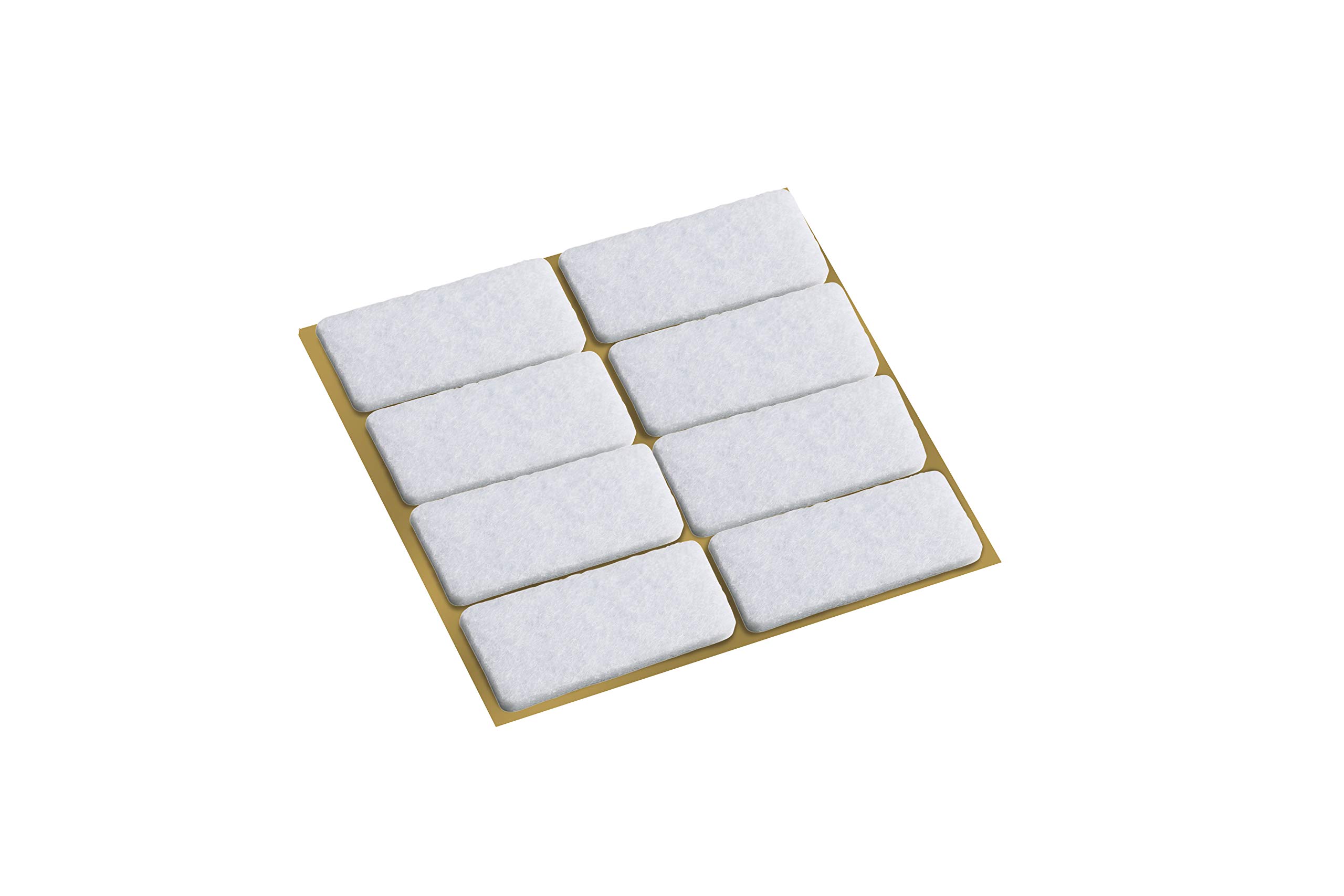 Metafranc Felt Self-Adhesive-White-8 Pieces-Effective Protection Furniture Set for Sensitive Chair Glides/Floor Gliders / 645136, Weiß, 22 x 36 mm (8 Stück)