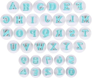 Bäcker & Lecker Ausstecher Buchstaben und Zahlen Fondant Ausstechformen Alphabet Tortendeko Backen Zubehör Set Auswerfer Stempel Keks Marzipan (Mehrweg)