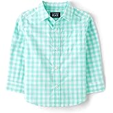The Children's Place Boys and Toddler Poplin Long Sleeve Button Down Shirt