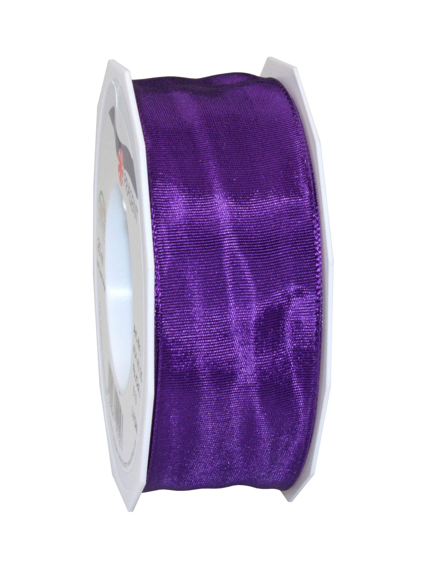 Präsent - Lyon Wired Taffeta Ribbon Violet 40 mm Width, 25 m Length