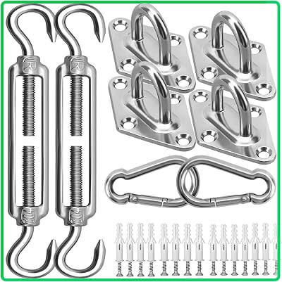 Morzejar Sun Shade Sail Fixing Kit M6 Stainless Steel Hardware Set 304