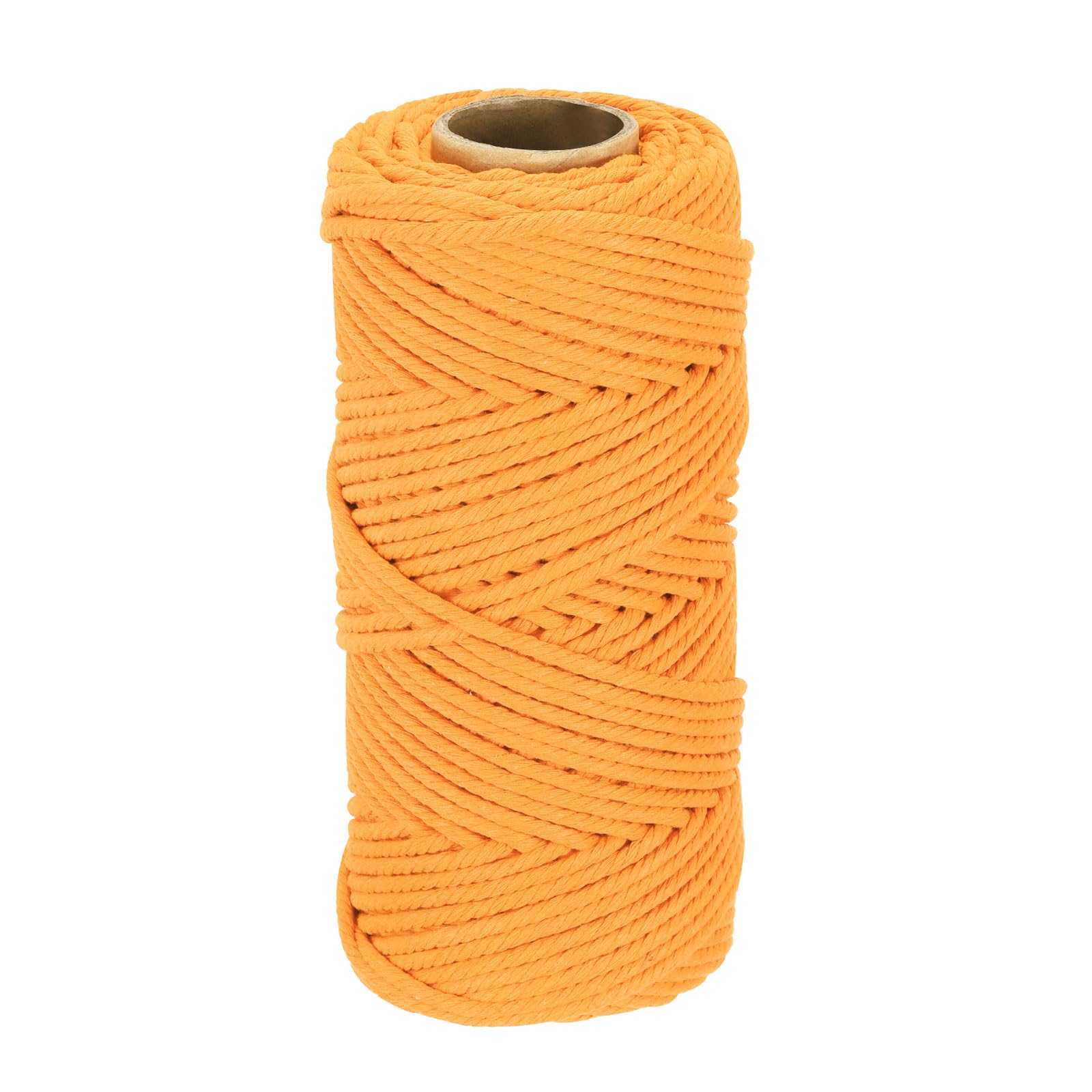 DMiotech 4mm x 80M (87 Yard) Bright Yellow Natural Cotton Macrame Rope, Wall Hanging Handmade Single Strand Macrame Cord for Plant Hangers, Gift Wrapping Wedding