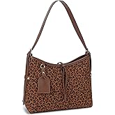 Travistar Leopard Purses for Women - Large Cheetah Print Shoulder Bag Faux Suede Leather Purse Crossbody Handbags Hobo Tote