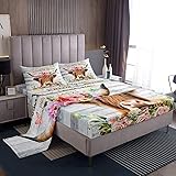Feelyou Rose Highland Cow Bedding Sheets Highland