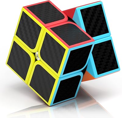 ROXENDA 2x2 Speed Cube Carbon Fiber Sticker ABS Durable Puzzles